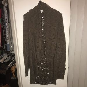 New York & Co Brown Shawl Neck Sweater Size XL